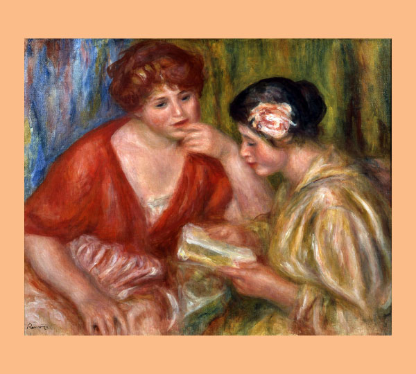 ピエール=オーギュスト・ルノワール《読書〜赤とローズのブラウスを着た二人の女性〜》1918／山王美術館蔵