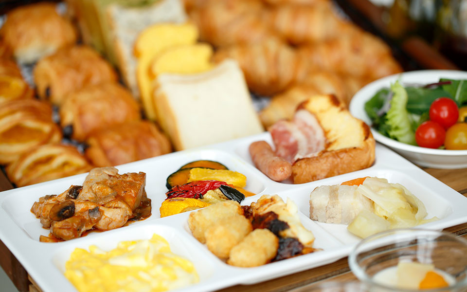 A Western & Japanese style buffet breakfast