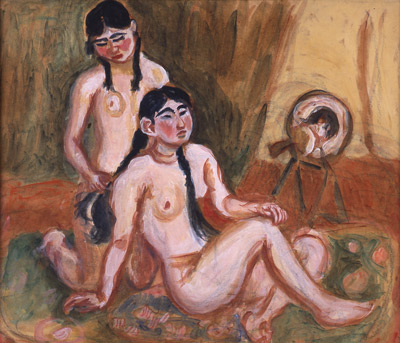 梅原龍三郎≪裸婦結髪図≫1930年/山王美術館蔵