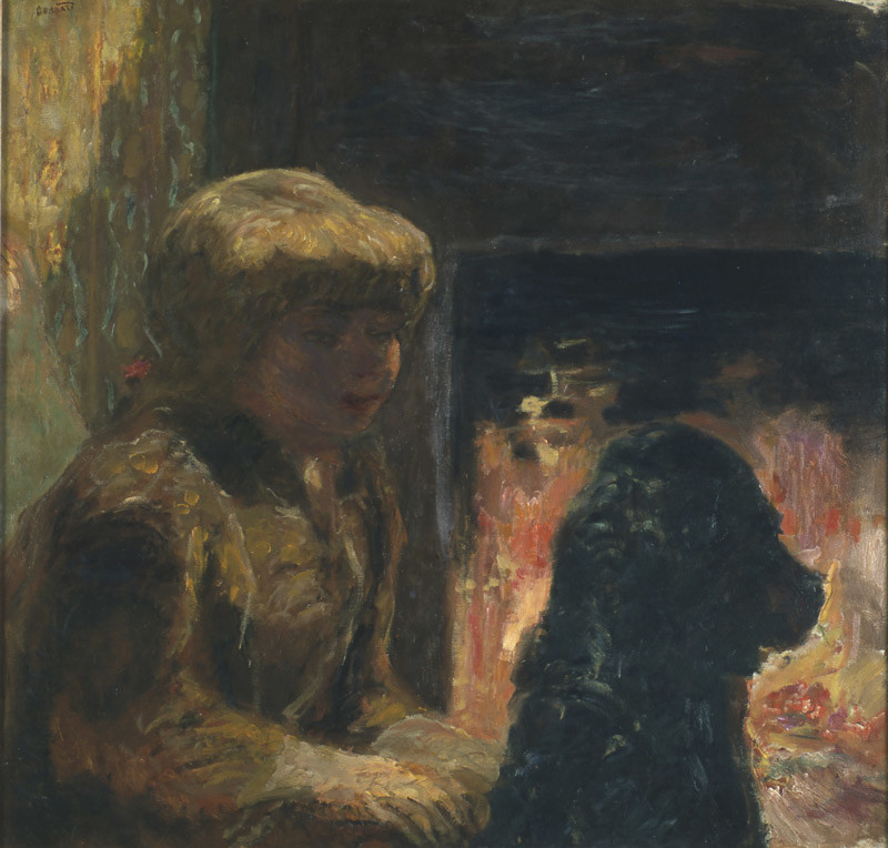 ピエール・ボナール《マルト・ボナールと愛犬「ブラック」1906年、山王美術館蔵