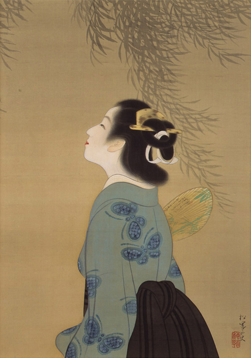 上村松園《美人納涼図》1916-26年頃、山王美術館蔵